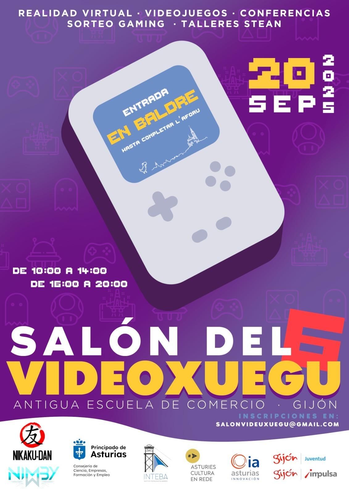 Cartel anunciador del Salón del Videoxuegu que se celebrará este sábado a Gijón.