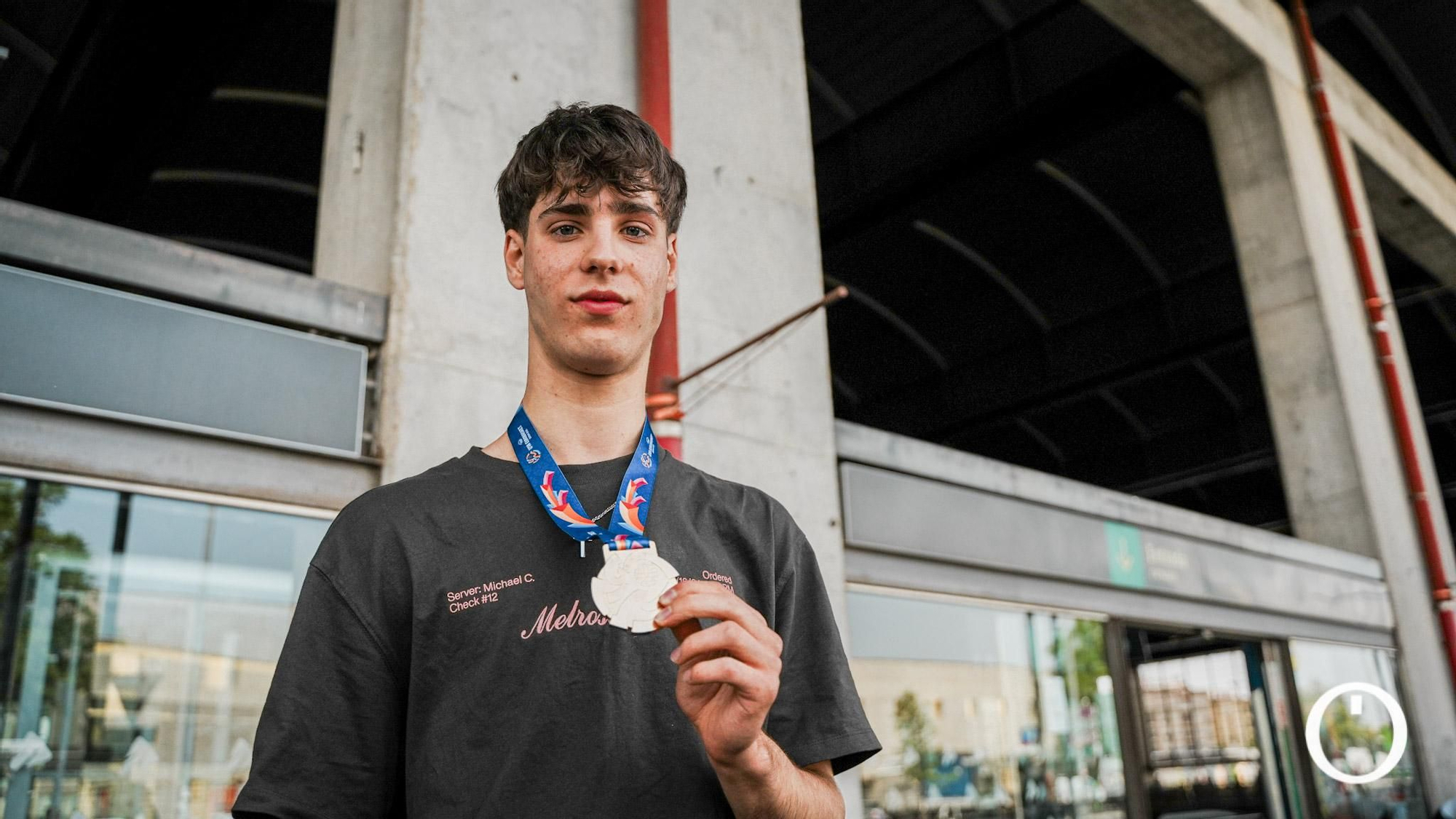 Guillermo del Pino en su llegada a Córdoba tras ganar el Eurobasket sub-18
