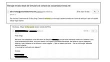 Dos de los correos recibidos por el colectivo Yo Sí Sanidad Universal que alertan de la exclusión sanitaria de embarazadas y menores sin papeles
