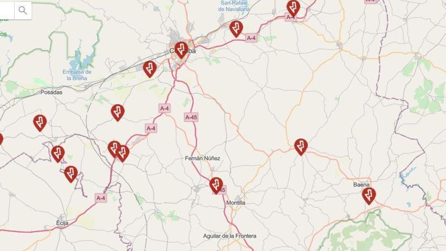 Detalle del mapa de incidencias en el suministro este martes 28 de enero.
