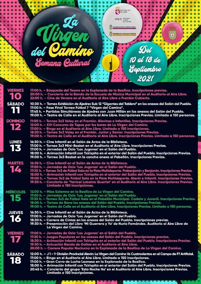 Programa de la Semana Cultural de La Virgen del Camino.