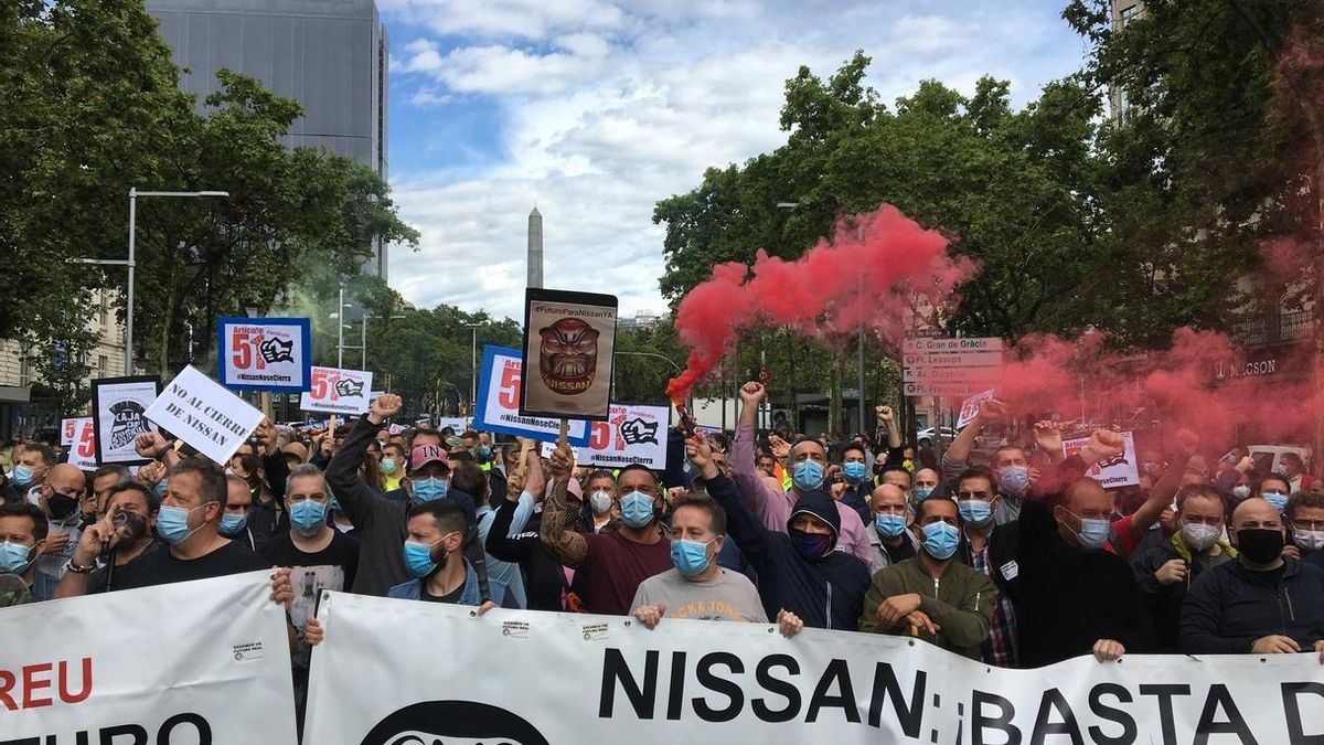 Movilización de trabajadores de Nissan.