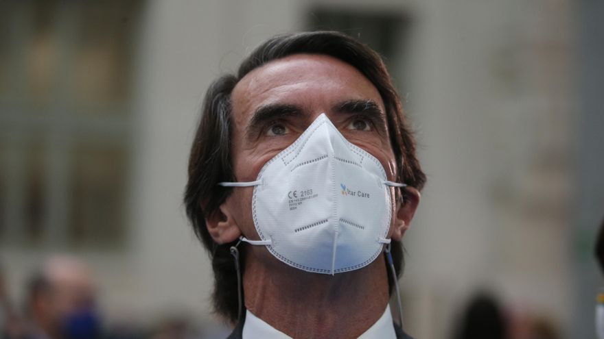 El expresidente del Gobierno y presidente del IADG, José María Aznar, durante el acto de entrega de las Medallas de Honor, Oro y Plata del Ayuntamiento de Madrid con motivo de la festividad de San Isidro, a 15 de mayo de 2021, en Madrid (España).