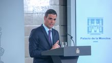 El presidente del Gobierno, Pedro Sánchez, en la rueda de prensa posterior al Consejo de Ministros.