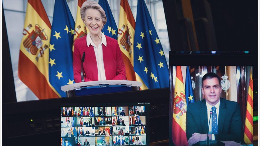 La presidenta de la Comisión Europea durante la conferencia de presidentes autonómicos.