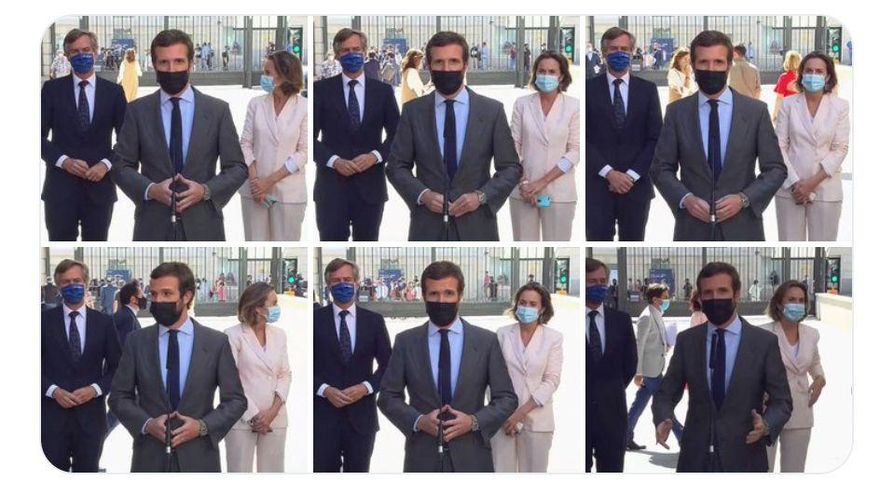 Capturas aparecidas en Twitter de los seis vídeos de Casado subidos a la cuenta del partido.