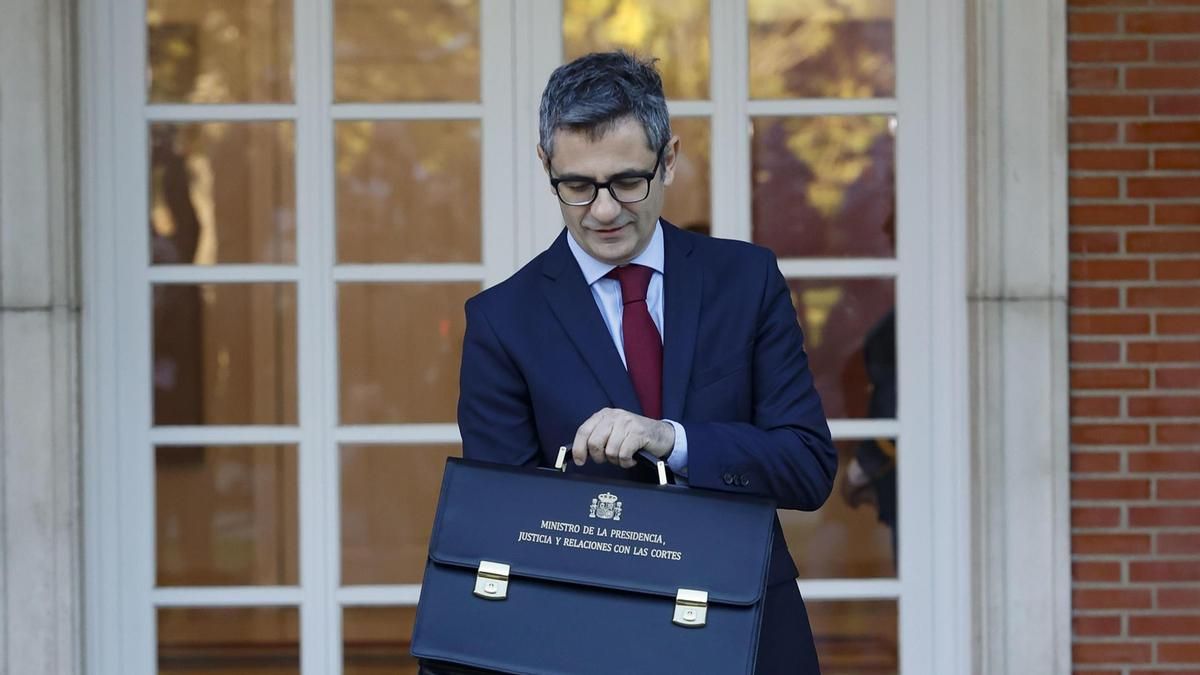 El ministro de la Presidencia, Justicia y Relaciones con las Cortes, Félix Bolaños