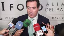 Antonio Garamendi, presidente de la CEOE, en el I Foro sobre la Alianza del Pacífico este miércoles.