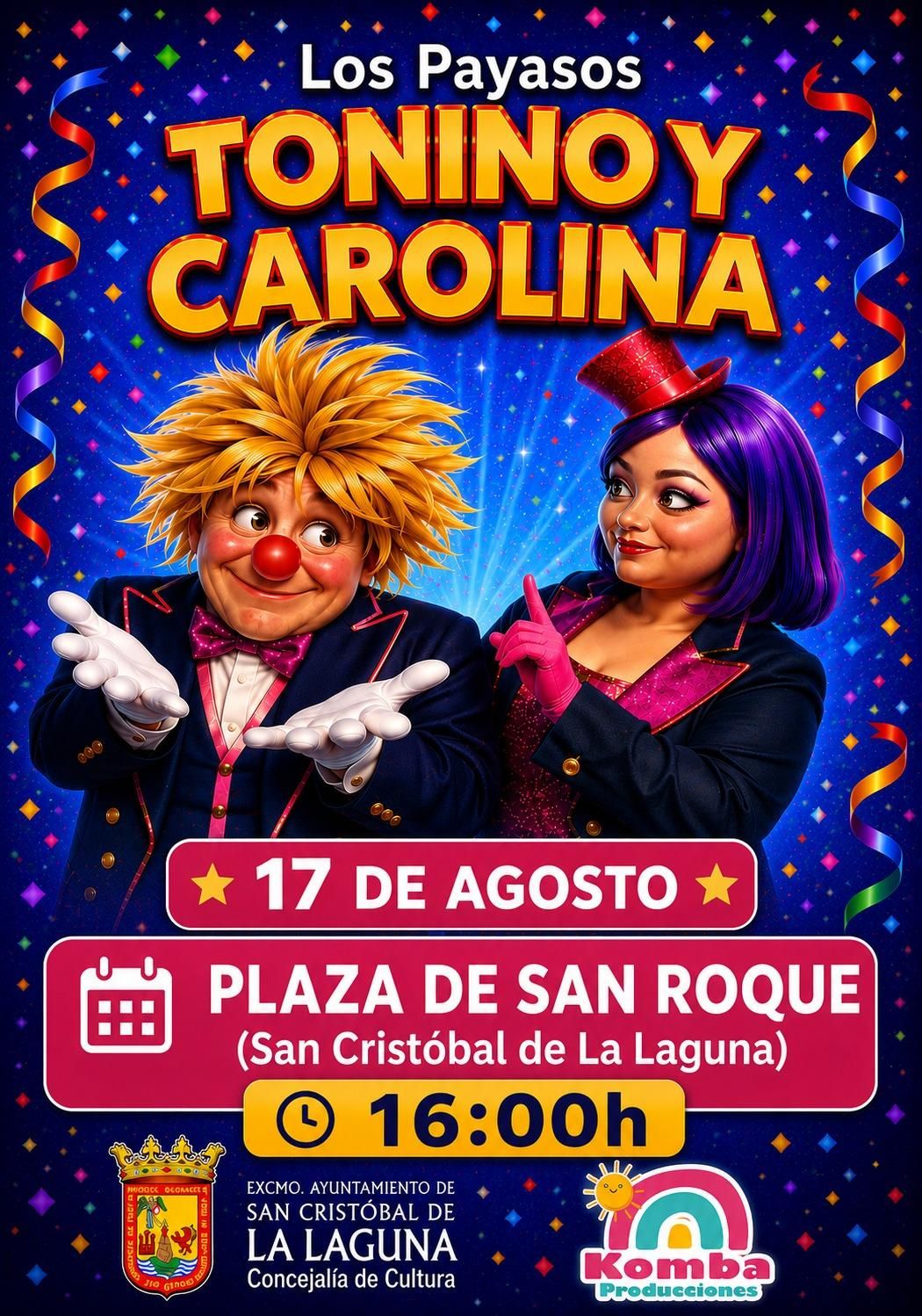 'Los payasos Tonino y Carolina'.