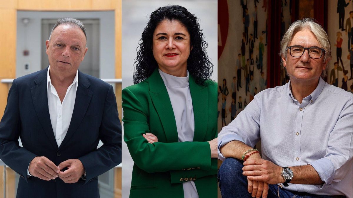 El presidente de la CEV, Salvador Navarro; la secretaria general de CCOO PV, Ana García, y el secretario general de UGT PV, Tino Calero.