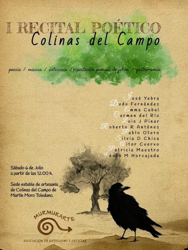 Cartel del recital poético que inaugurará este año la cita artesana estable del verano en Colinas.