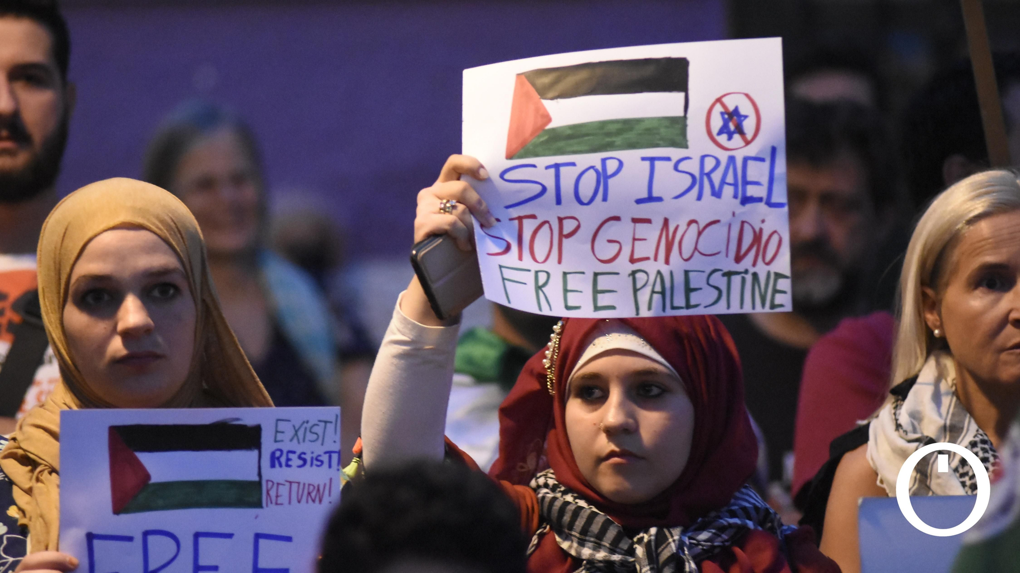 Concentración en solidaridad con el pueblo palestino.