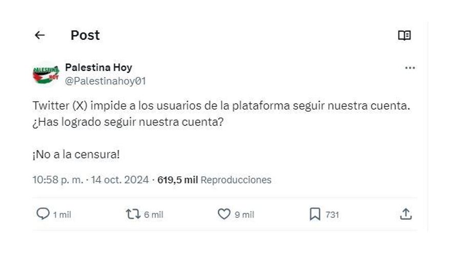 La cuenta de Twitter de apoyo a Palestina a la que es imposible seguir