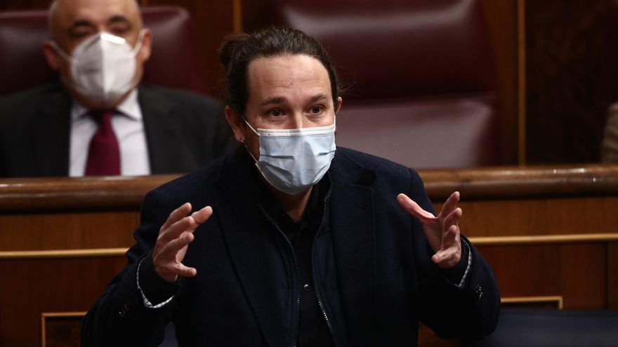 El vicepresidente del Gobierno y ministro de Derechos Sociales y Agenda 2030, Pablo Iglesias, en el Congreso