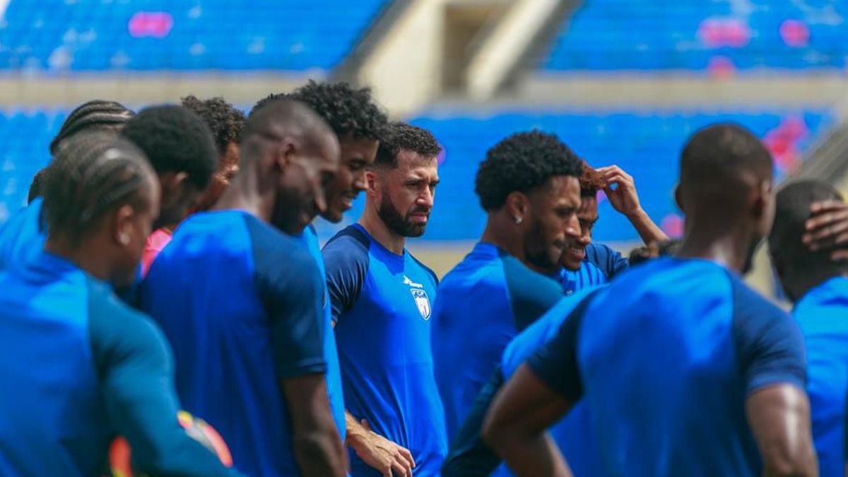 Futbolistas de la selección de Cabo Verde durante un entrenamiento
