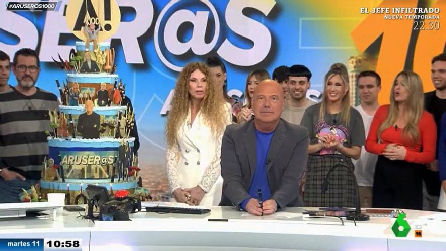 'Aruser@s' celebra sus 1.000 programas en laSexta con Arús presumiendo de audiencias