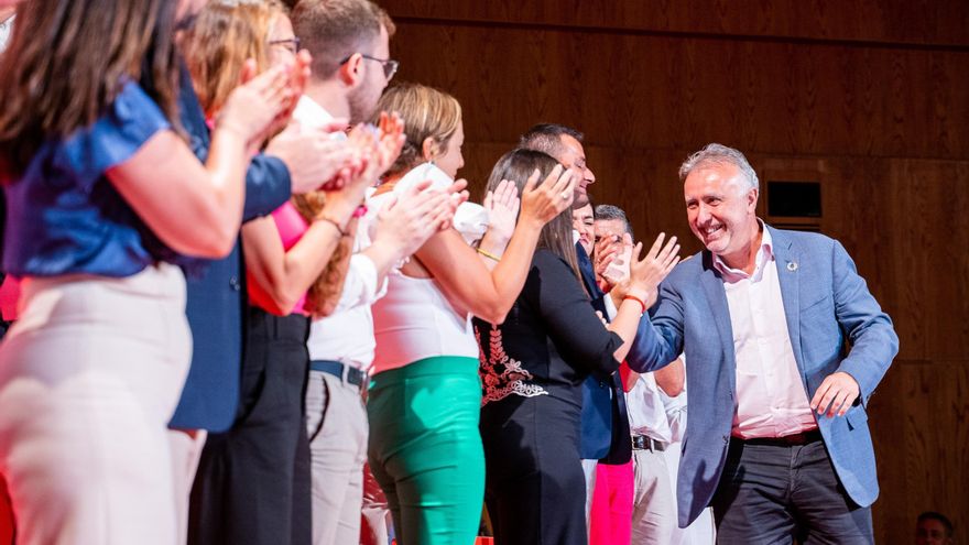 El secretario general del PSOE Canarias y candidato a la reelección como presidente autonómico, Ángel Víctor Torres, en el acto de presentación de candidaturas del PSOE de Gran Canaria