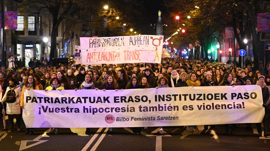 Miles de personas claman en las calles vascas este 25N contra la violencia machista: "Queremos vivir libres"