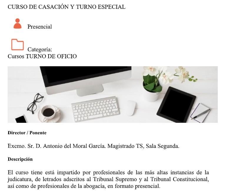 Curso de casación y turno especial