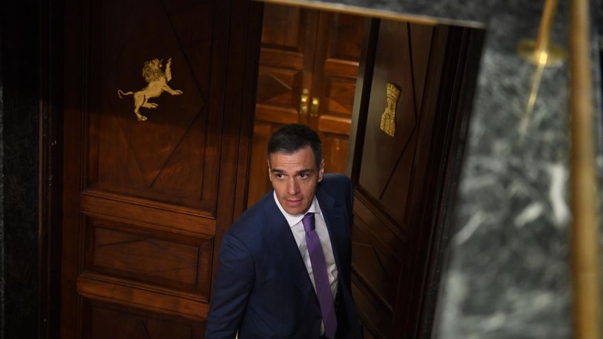 El presidente del Gobierno, Pedro Sánchez, durante una sesión plenaria