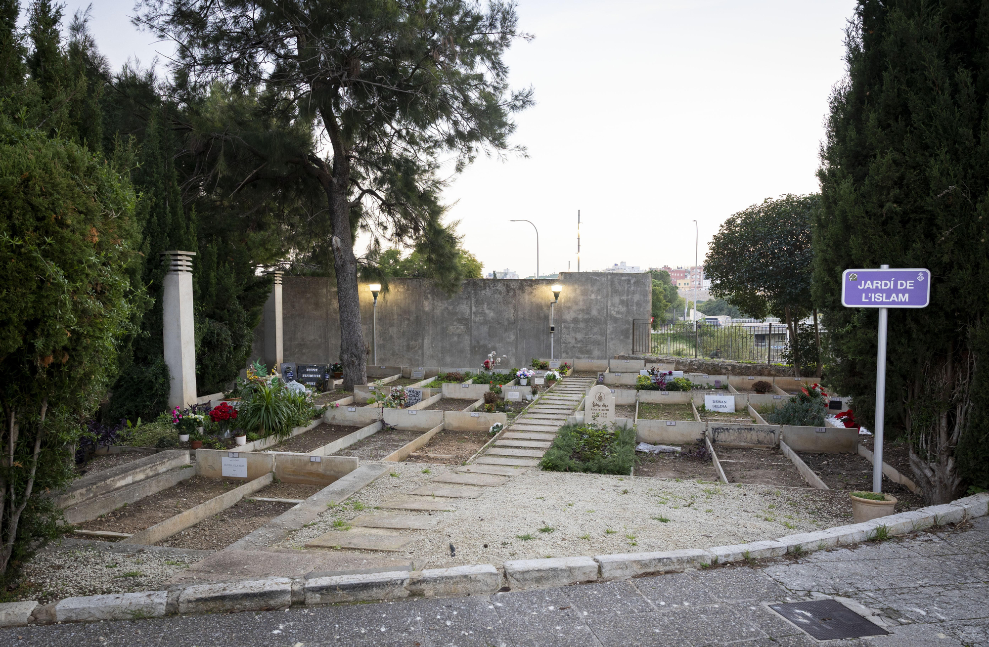 Parcela habilitada en el cementerio de Palma para los entierros musulmanes. Con 39 tumbas, es apenas una isla dentro del monumental camposanto para una comunidad de más de 30.000 fieles