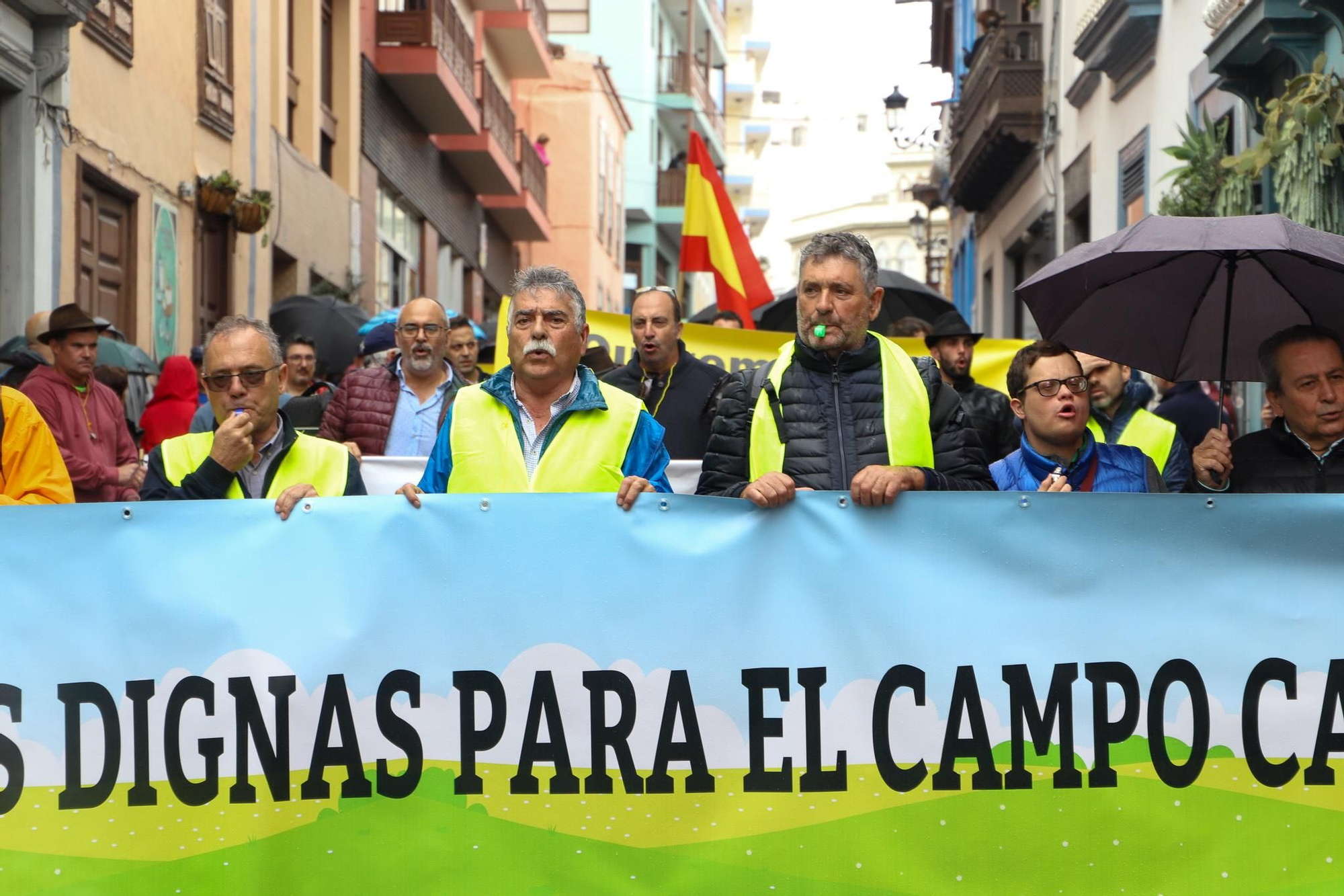 Los agricultores de La Palma se manifestaron este viernes en la capital. LUIS G. MORERA/EFE