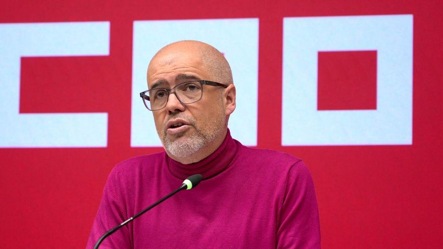 Unai Sordo, secretario general de CCOO, en una rueda de prensa este 10 de enero de 2024.