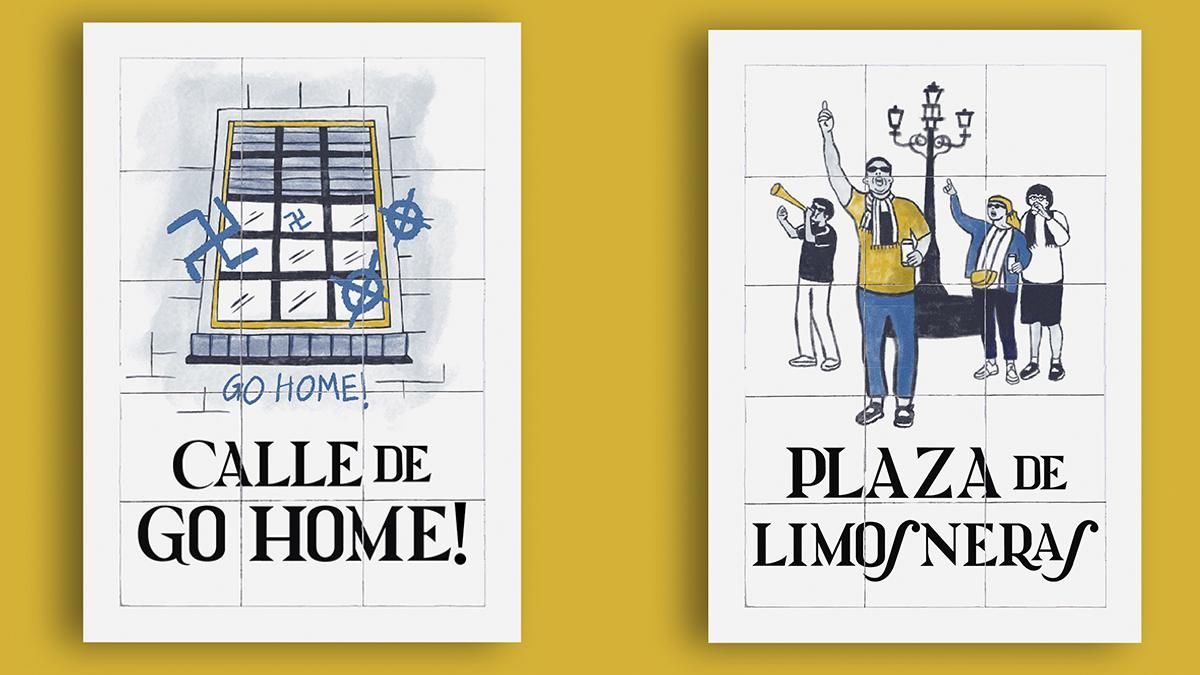 Calle de Go Home! (Antigitanismo / Romafobia) y Plaza de limosneras (Aporofobia / xenofobia)