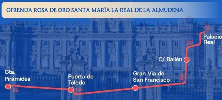 Recorrido del papamóvil hasta el Palacio Real