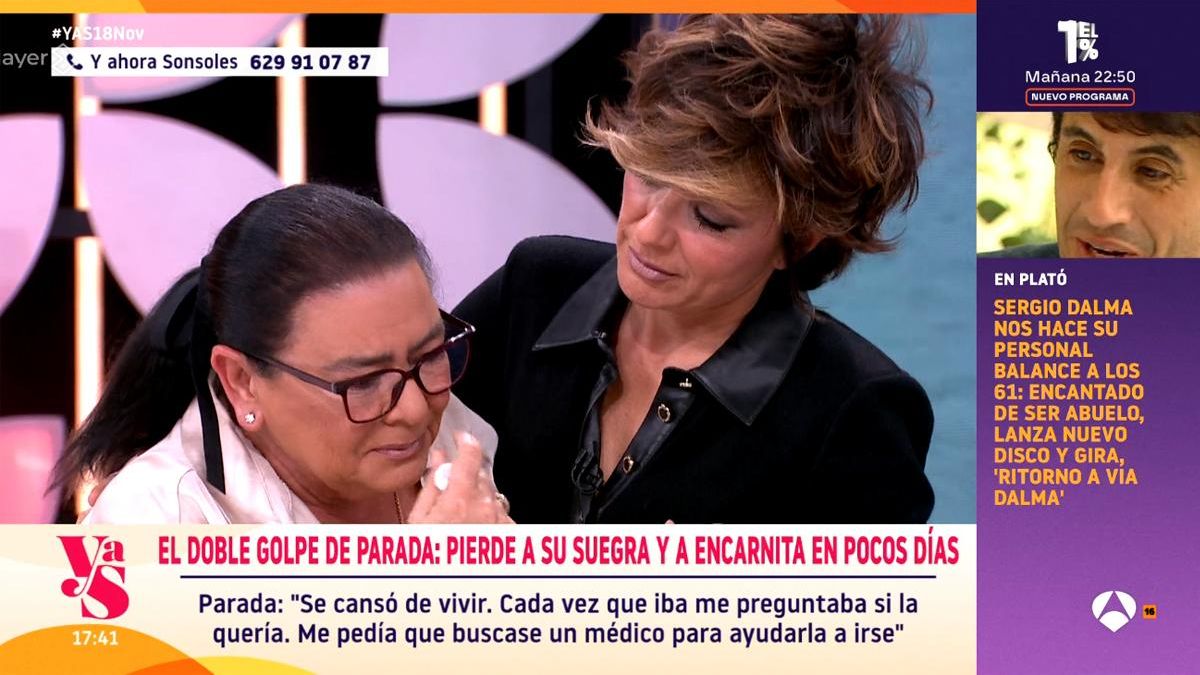 María del Monte rompió a llorar con Sonsoles por el complicado momento de Parada: "De lo más duro de mi vida"