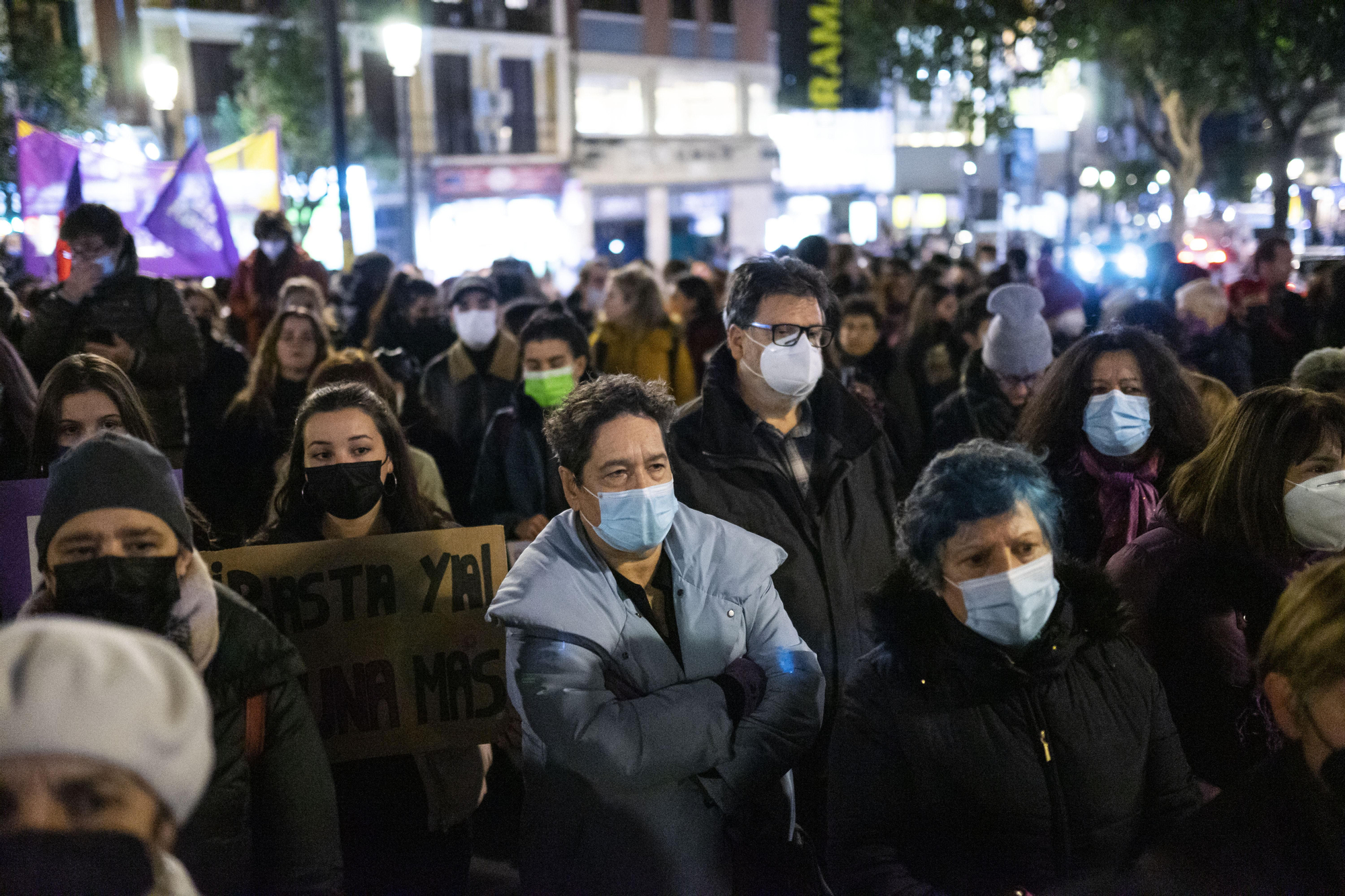 Concentración del 25N en la plaza de Lavapiés, Madrid