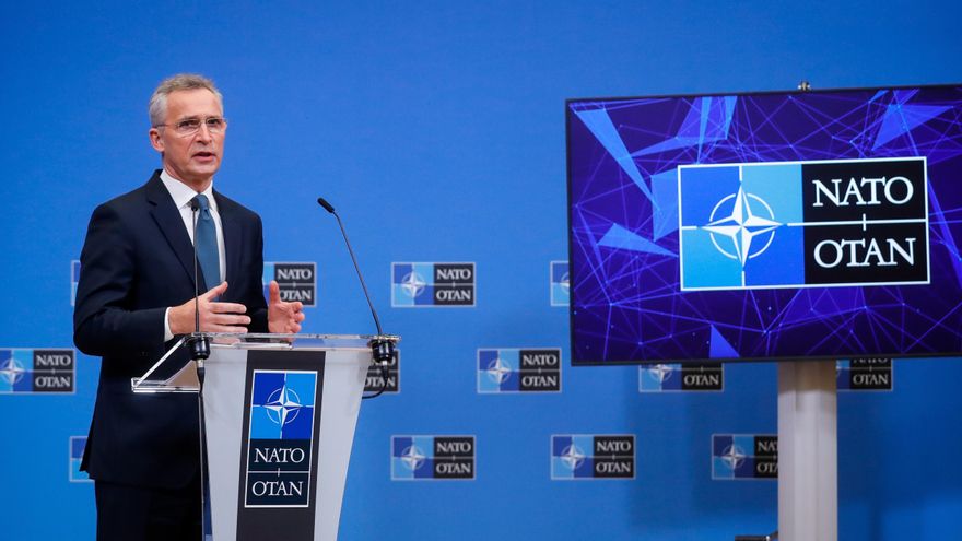 Brussels (Belgium), 17/02/2022.- NATO Secretary General Jens Stoltenberg gives a press conference at the end of a two days meeting of NATO Ministers of Defence at the NATO headquarters in Brussels, Belgium, 17 February 2022. (Bélgica, Bruselas) EFE/EPA/STEPHANIE LECOCQ