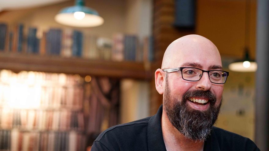 Iban Martín, creador del podcast Roma Aeterna, en un momento de la entrevista