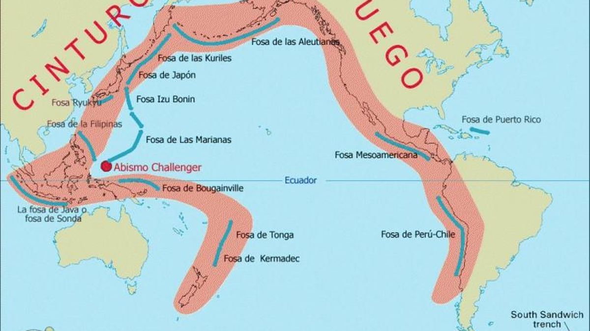 El Cinturón de Fuego del Pacifico es la región sísmica y volcánica más activa del planeta