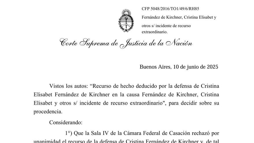 Punto por punto, qué dice el fallo de la Corte que confirma la condena a CFK por la Causa Vialidad