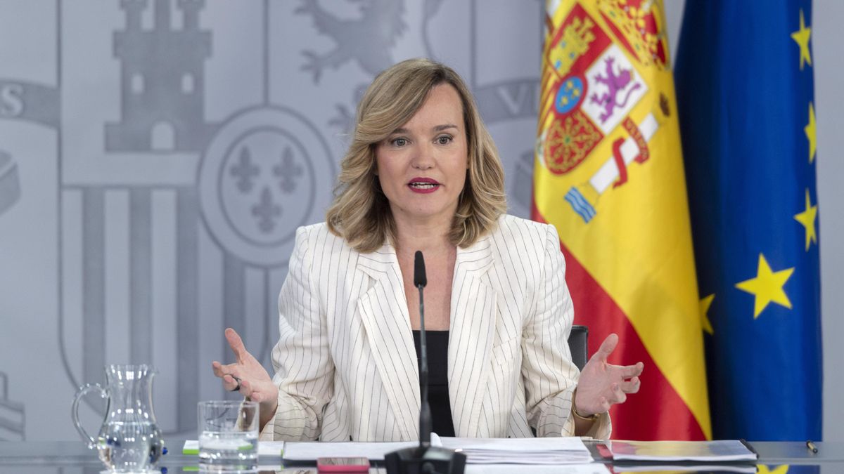 La ministra Portavoz, Pilar Alegría, durante una rueda de prensa posterior a la reunión del Consejo de Ministros, en el Palacio de La Moncloa.