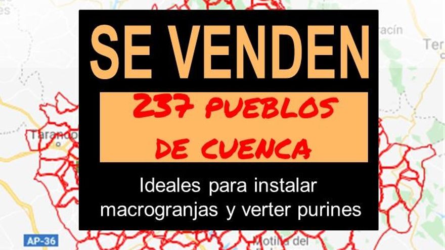 'Se venden 237 pueblos de Cuenca': nueva manifestación contra las macrogranjas