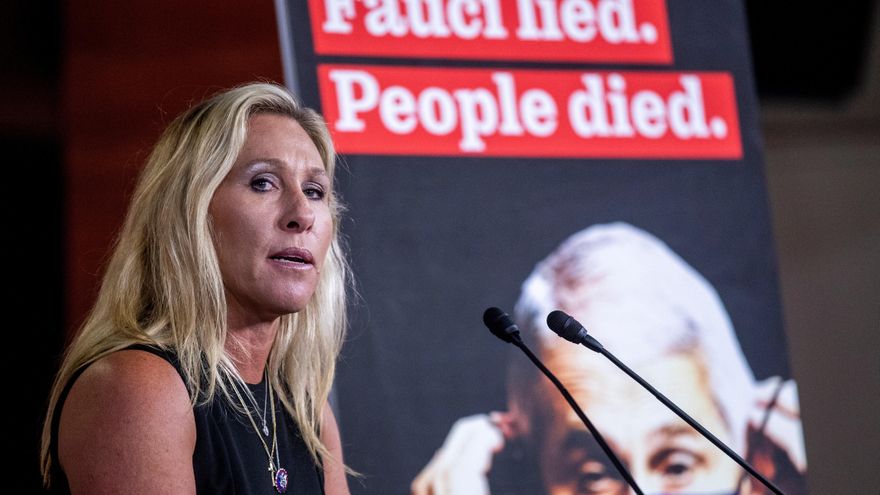 Imagen de archivo de la congresista Marjorie Taylor Greene. EFE/EPA/SHAWN THEW