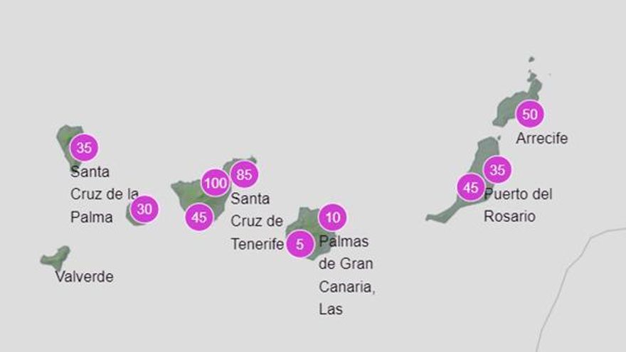 Probabilidad de precipitación de este viernes entre las 18.00 y las 00.00