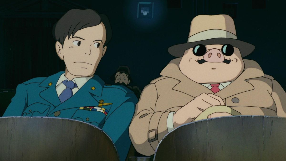 Una escena clave de la película 'Porco Rosso'