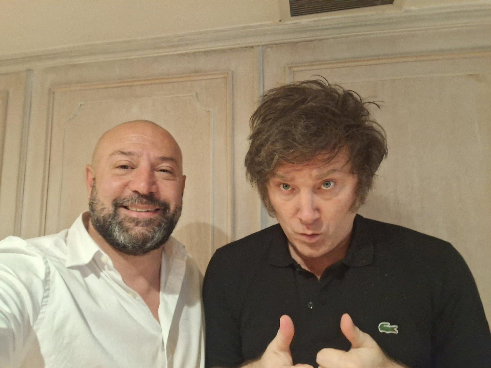Diego Diego Spagnuolo, junto a Javier Milei, antes de la ruptura