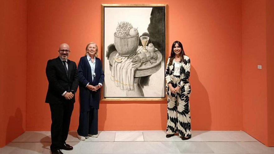 Imagen de la inauguración de la la exposición de la Fundación CajaGranada en la que debería estar expuesta el cuadro perdido.