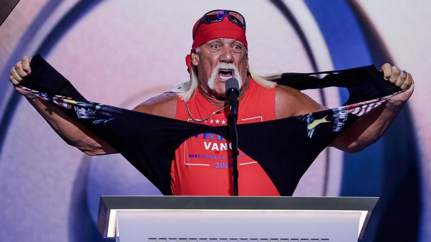 Hulk Hogan pidió el voto a Trump en la Convención Republicana, convertida en un show al más puro estilo del wrestling