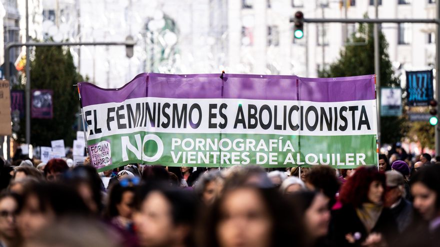 Pancarta de la manifestación del 25N contra la violencia machista en Madrid.
