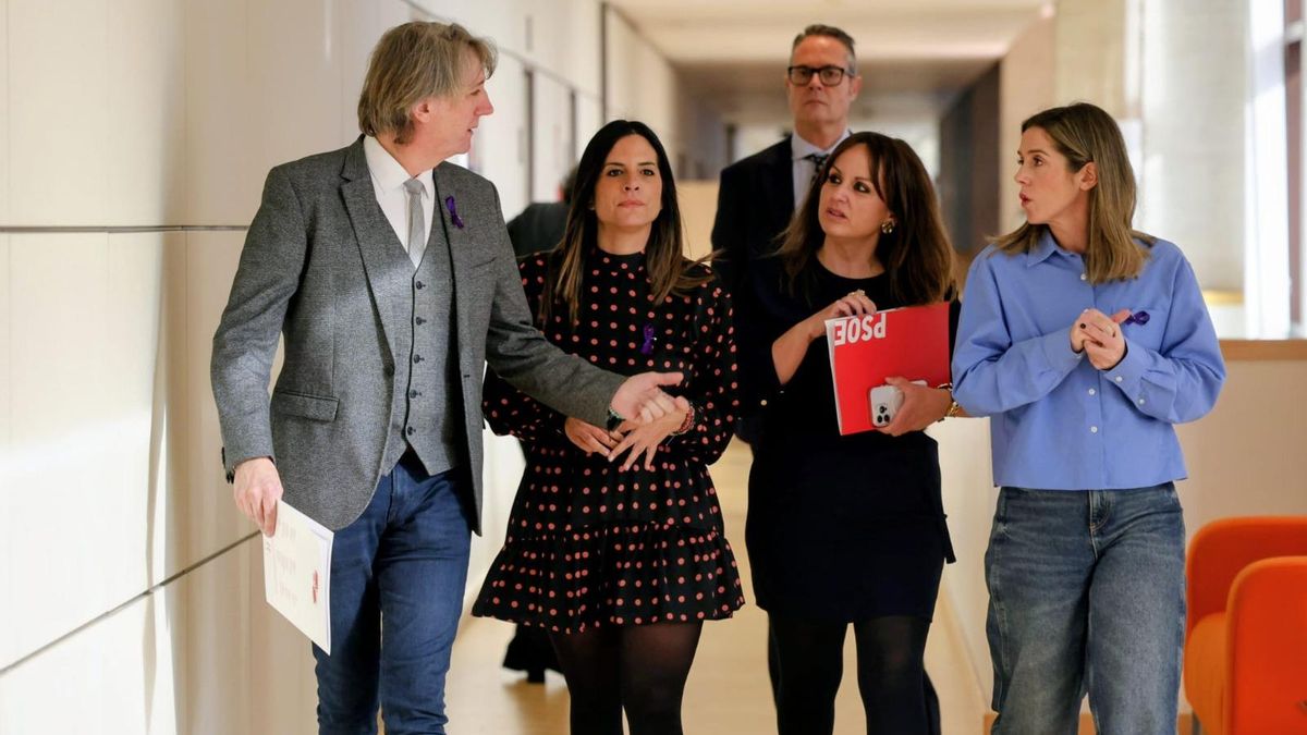 El equipo de dirección del PSOE de Castilla y León, con Carlos Martínez (izda) al frente