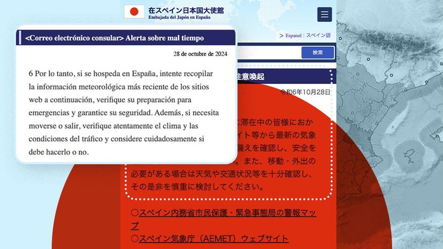 Mazón no avisó, pero Japón sí: alertó por mail a sus residentes en España un día antes de la DANA