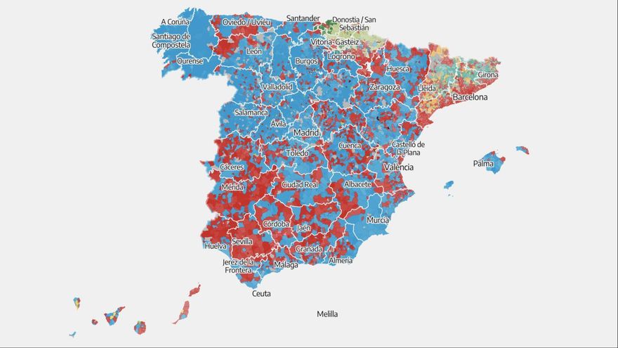 MAPA | Los resultados de las elecciones generales del 23J, municipio a municipio