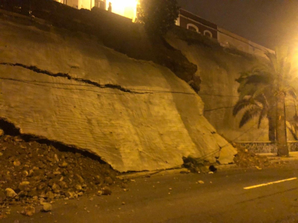 Derrumbe en el Paseo de Chil. Foto: Policía Local de Las Palmas de Gran Canaria.