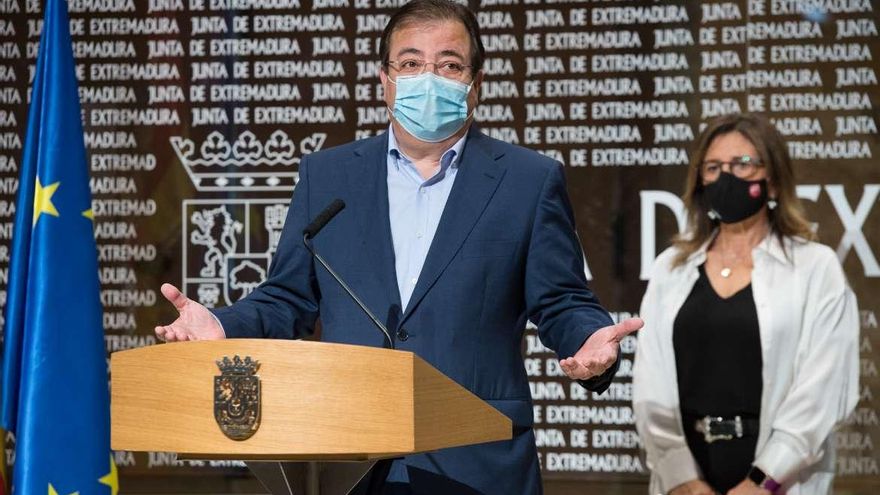El presidente extremeño, Guillermo Fernández Vara, en un acto este jueves en Mérida
