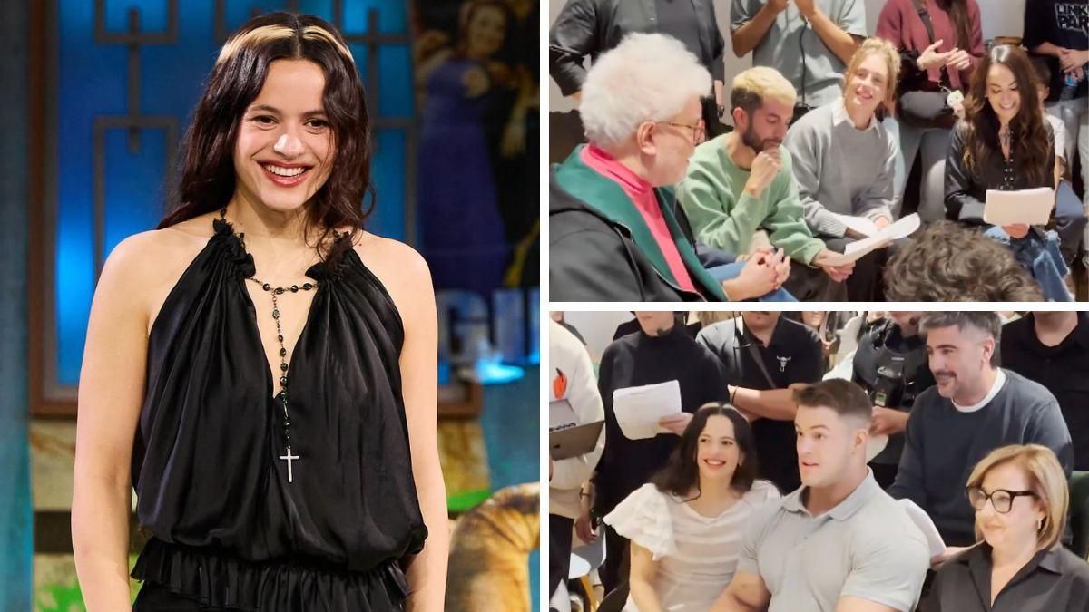 'La Revuelta' muestra lo que no se vio de la visita de Rosalía: así se preparó el sketch, con una petición de Almodóvar